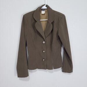 Vintage 90s Crop Blazer Splurge Womens Small  Neutral Office Preppy Fitt…